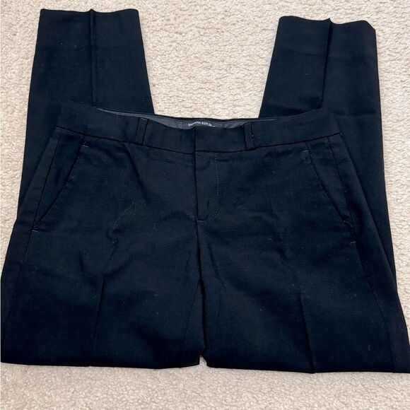 Banana Republic Avery Mid Rise Ankle Length Black Wool Pants Sz 0 EUC - Picture 1 of 9
